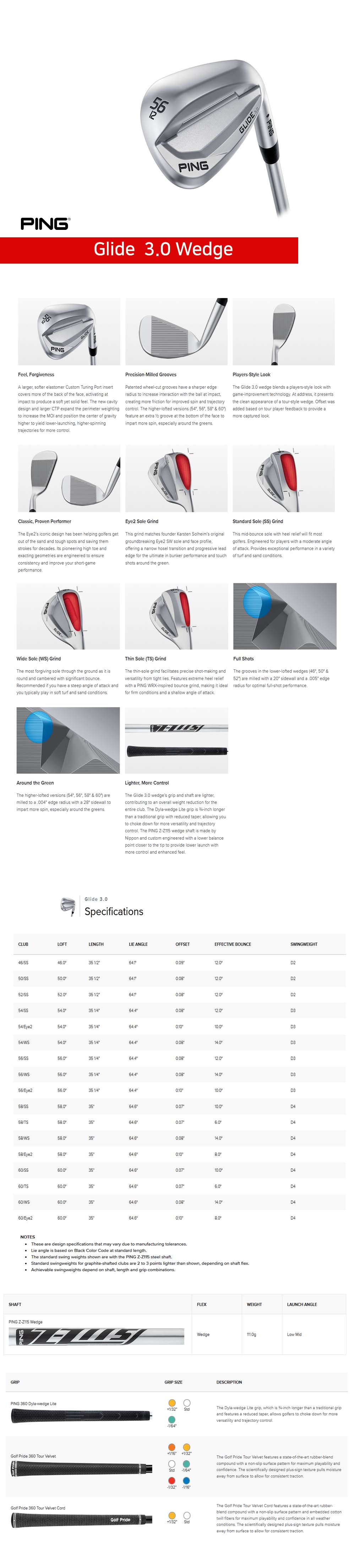 NEW other]19 Ping Glide Wedge/Z-Z115/Wedge Flex RH/ Choose